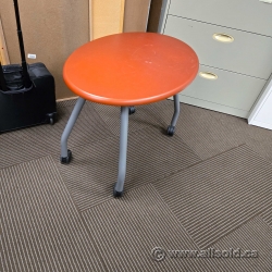 Cherry - Grey Legs Rolling Oval Side Student  Table 36x24 Cherry - Grey Legs Rolling Oval Side Student  Table 36x24